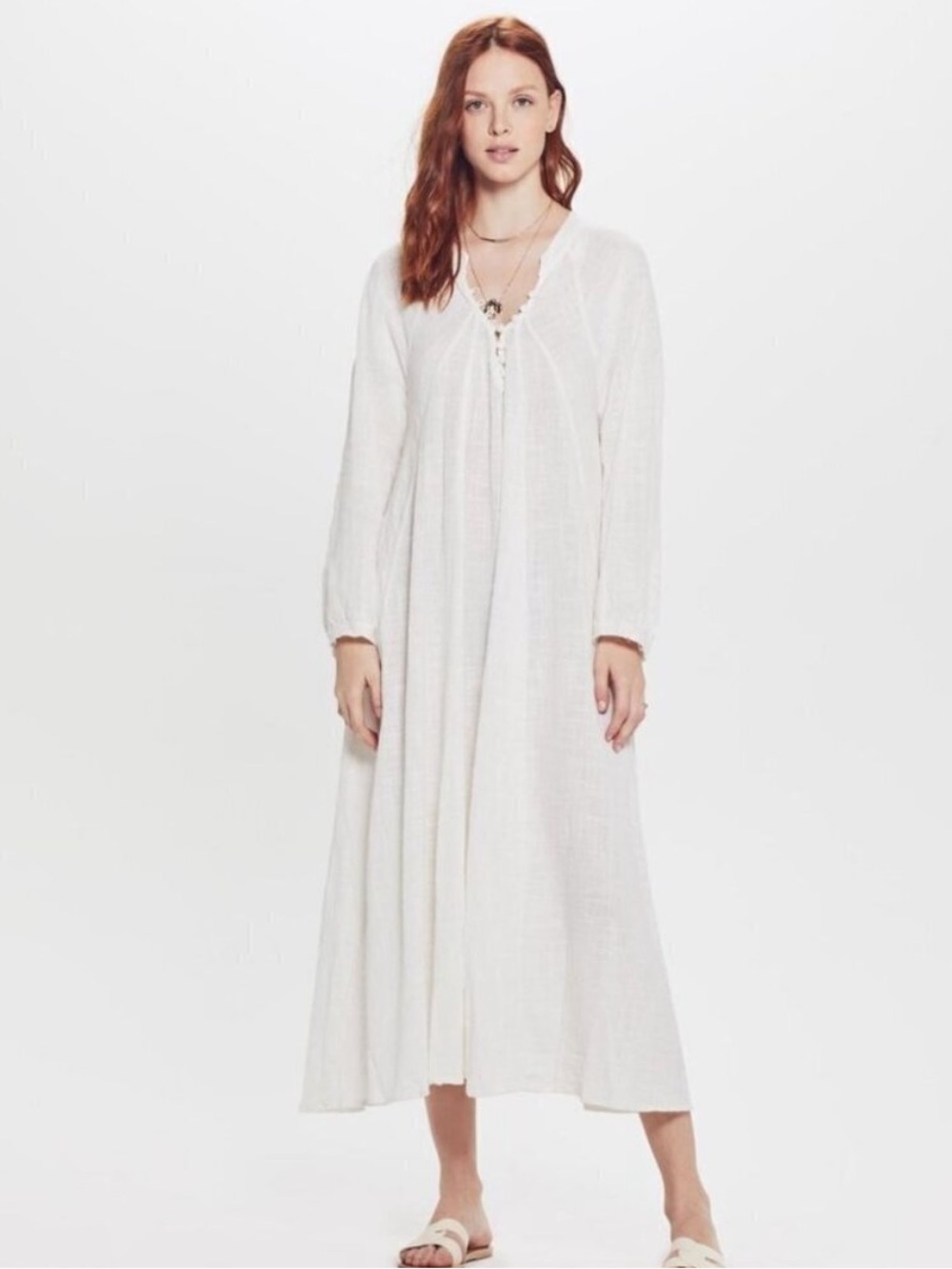 Natalie Martin Fiore Cotton Gauze Maxi Dress Sz M